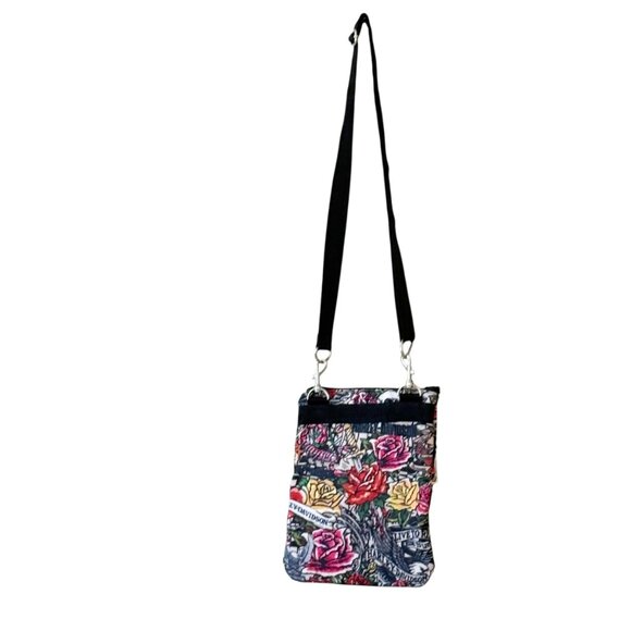 HARLEY DAVIDSON X-Body Sling Bag Adjustable Strap Tatoo Design 3 Zips - Picture 7 of 8